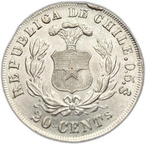 Cile, 20 Centavos, 1881