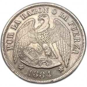 Cile, 1 Peso, 1884 ⇅