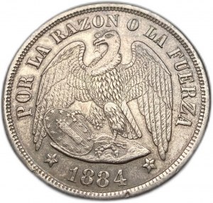 Chile, 1 Peso, 1884 ⇅