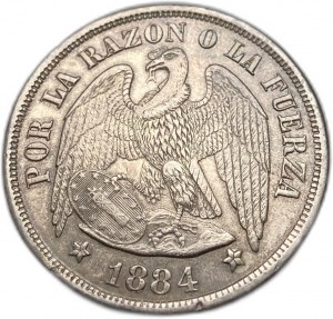 Čile, 1 peso, 1884 ⇅