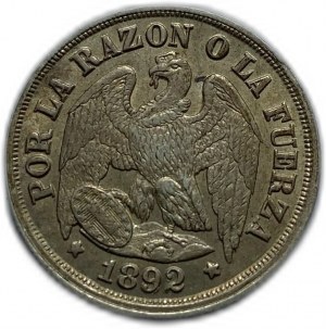 Chile, Un Decimo, 1892