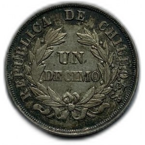 Chile, Un Decimo, 1892 r.