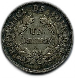 Chile, Un Decimo, 1892 r.