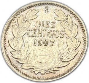 Cile, 10 Centavos, 1907