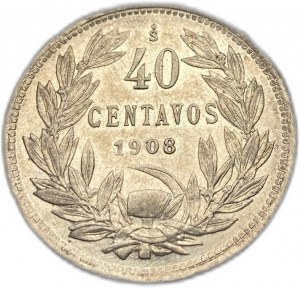 Chile, 40 centavos, 1908/6