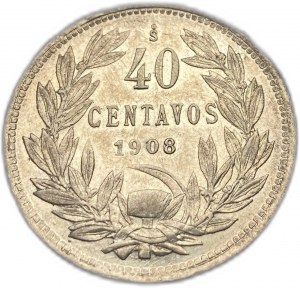 Chile, 40 Centavos, 1908/6