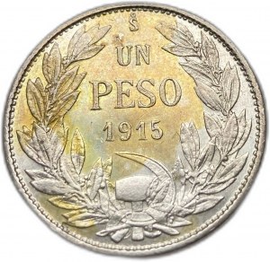 Chili, 1 Peso, 1915