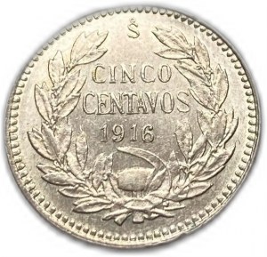 Chile, 5 centavos, 1916