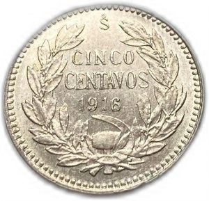 Chili, 5 Centavos, 1916