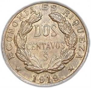 Chile, 2 centavos, 1919