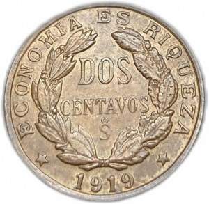 Čile, 2 centavos, 1919
