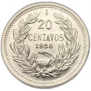 Chili, 20 Centavos, 1938