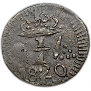 Colombia, 1/4 Real 1820 SM,City of Santa Marta