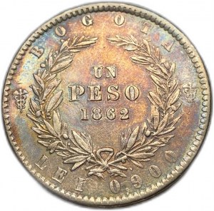 Colombie, 1 Peso, 1862