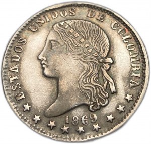 Kolumbia, 1 peso, 1869