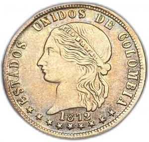 Kolumbia, 2 Decimos, 1872