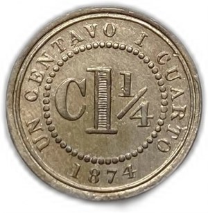 Kolumbie, 1 1/4 centavo, 1874