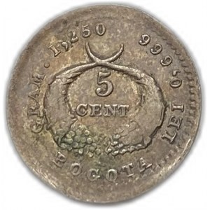 Kolumbia, 5 centavos, 1880 r.