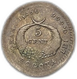 Colombie, 5 Centavos, 1880