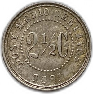 Kolumbia, 2 1/2 centavos, 1881 r.