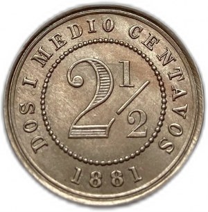 Kolumbia, 2 1/2 centavos, 1881 r.