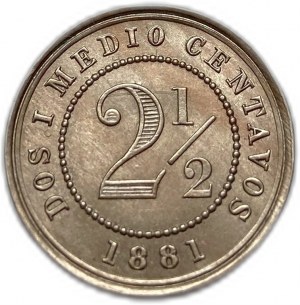Colombia, 2 1/2 Centavos, 1881