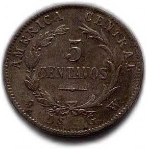 Costa Rica, 5 Centavos 1887 GW