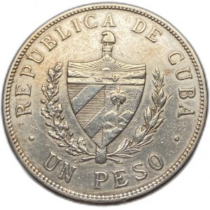 Kuba, 1 peso, 1915, nízká reliéfní hvězda