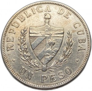 Cuba, 1 Peso, 1915, stella a basso rilievo