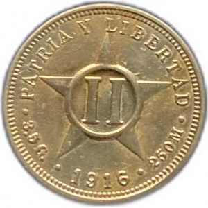 Cuba, 2 Centavos, 1916