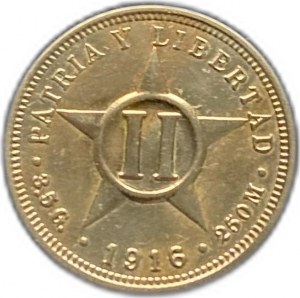 Cuba, 2 Centavos, 1916