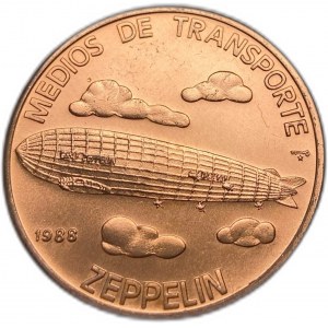 Cuba, 1 peso 1988, Zeppelin