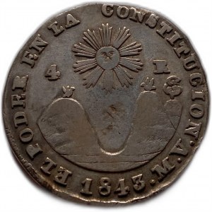 Ekvádor, 4 Reales, 1843 MV