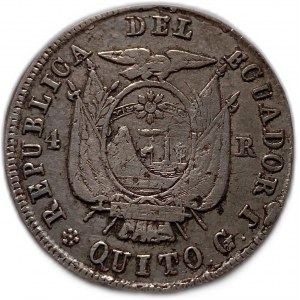 Ekvádor, 4 Reales, 1857 GJ