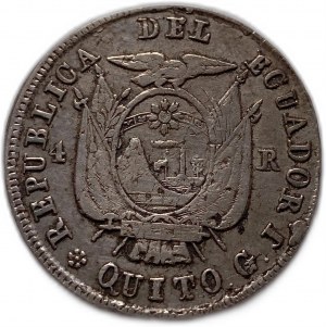 Ecuador, 4 Reales, 1857 GJ