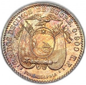 Ecuador, 2 Decimos, 1895 TF