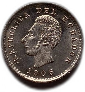 Ecuador, 1/2 Decimo, 1905 JM