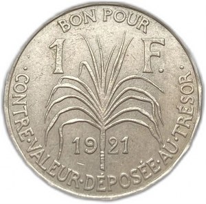Guadeloupe, 1 Franc, 1921