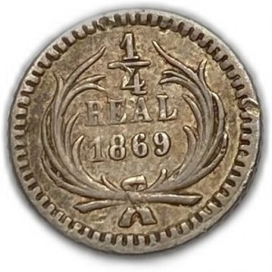 Guatemala, 1/4 real, 1869