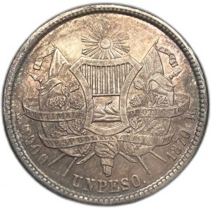 Guatemala, 1 peso, 1870 R