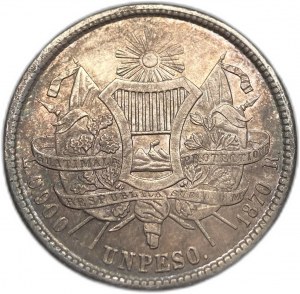 Guatemala, 1 Peso, 1870 R