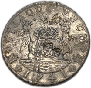 Meksyk, 8 Reales, 1741 MF Chopmarks