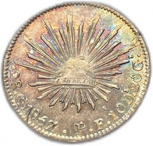 Mexico, 2 Reales, 1857 Go PF