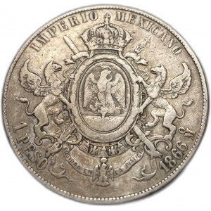 Messico, 1 Peso, 1866 Mo