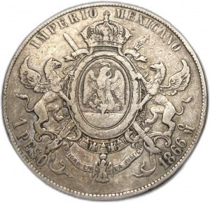 Meksyk, 1 peso, 1866 Mo