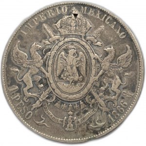 Mexique, 1 Peso, 1866 Mo