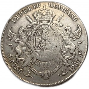 Mexiko, 1 Peso, 1866 Pi