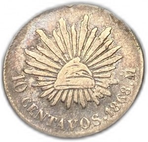 Mexique, 10 Centavos, 1868 Mo
