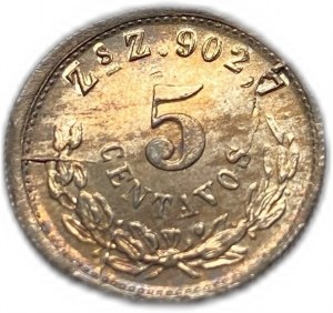 Mexiko, 5 Centavos, 1903 Zs, UNC Voller Postfrisch-Glanz