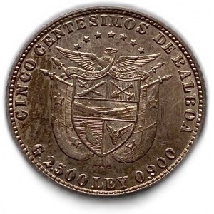 Panama, 5 Centesimos, 1916 UNC Nice Toning